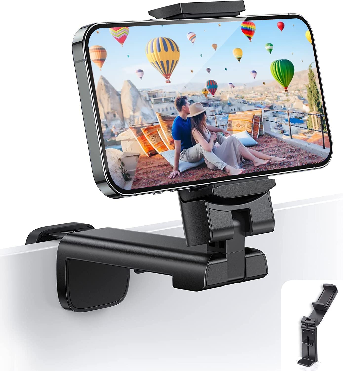 Supporto Universale Da Scrivania E Viaggio Con Morsetto Girevole 360° - Per IPhone E Android - Pieghevole Portatile - 2