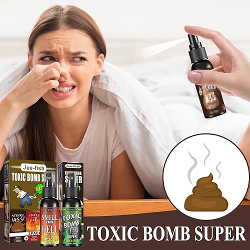 Miniatura 8 de Juguetes extrafuertes para bromas y bromas de pedos, paquete de 3 pedos húmedos, potente spray de olor súper fuerte, bromas de pulverización para