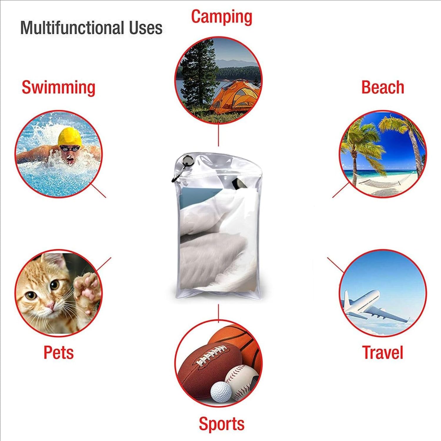 Cute Seagull Printed Microfiber Travel Towel,Camping Towel,Quick Dry,Soft Lightweight for Gym,Hiking,Yoga,Backpacking