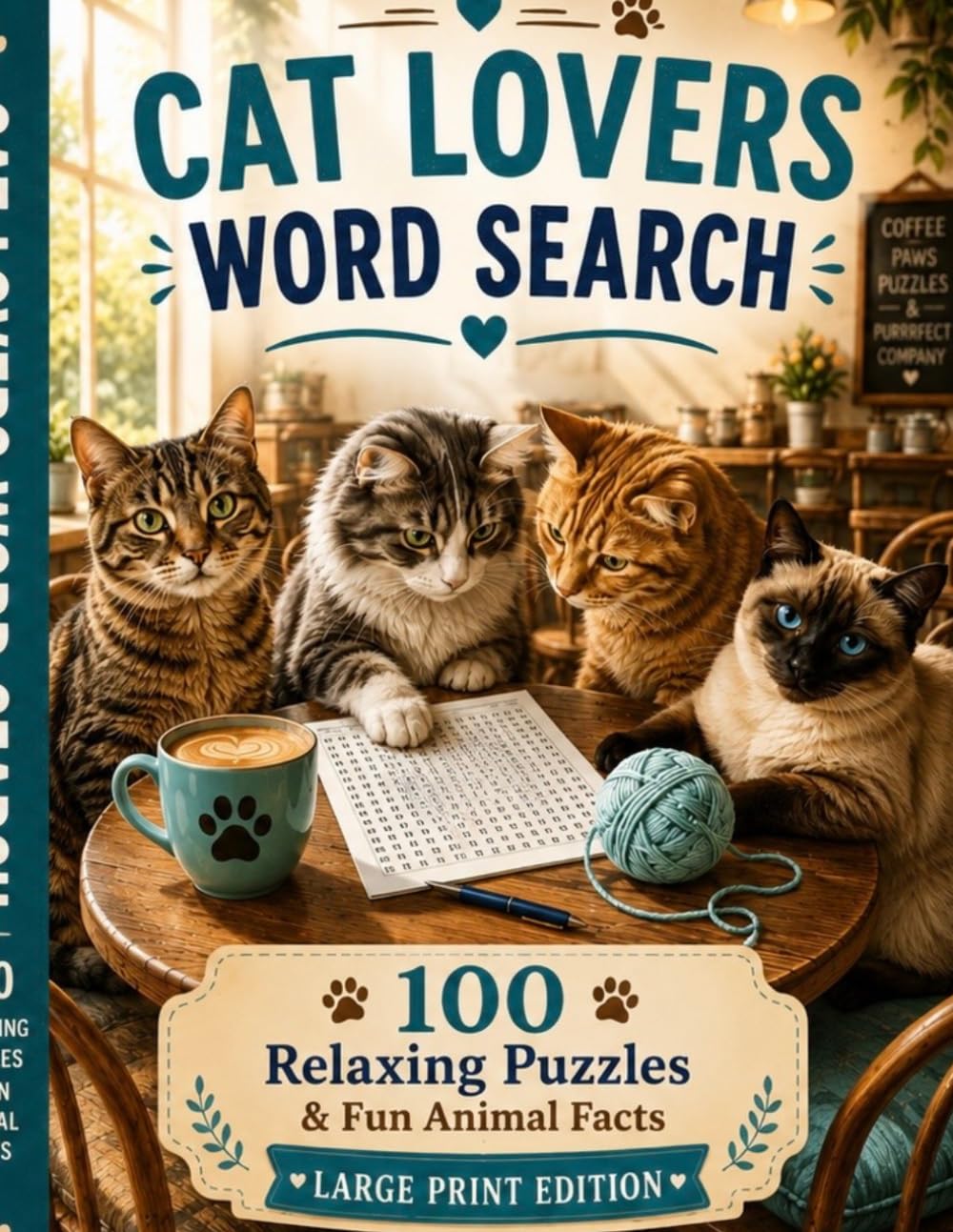 Cat Lovers Word Search: 100 Relaxing Puzzles and Fun Cat Facts