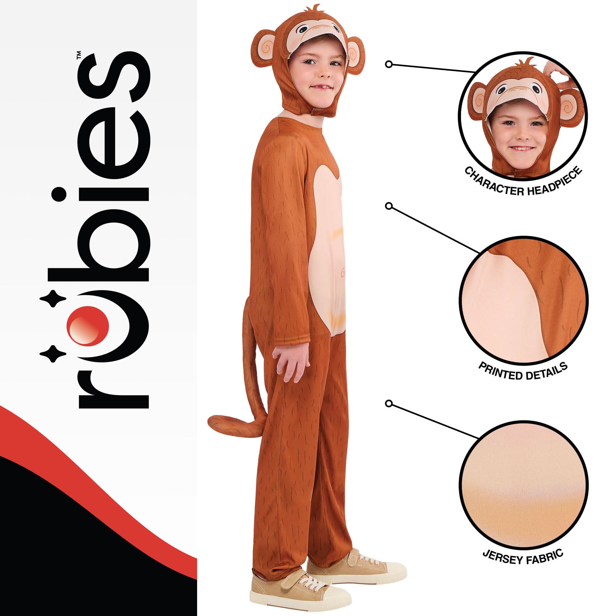 Rubies Official Storybook Monkey Childrens Costume, Kids Fancy Dress, Size 3-4 Years, Multicoloured - Image 3