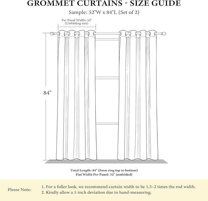 Cortina NICETOWN 52x84 pulgadas, paquete de 2 paneles, gris, blackout miniatura 2