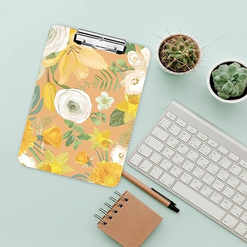 Miniatura 6 de Portapapeles decorativos con clip de perfil bajo, tamaño de letra A4 estándar de 9 x 12.6 pulgadas para estudiantes, profesores, mujeres y niños,