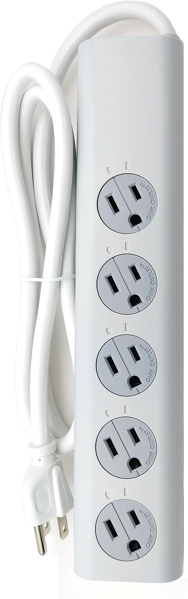Power Strip with Twist To Unplug Outlets, 125VAC 5-Outlets, Safeguarded Switch with Built-in 14A Circuit Breaker