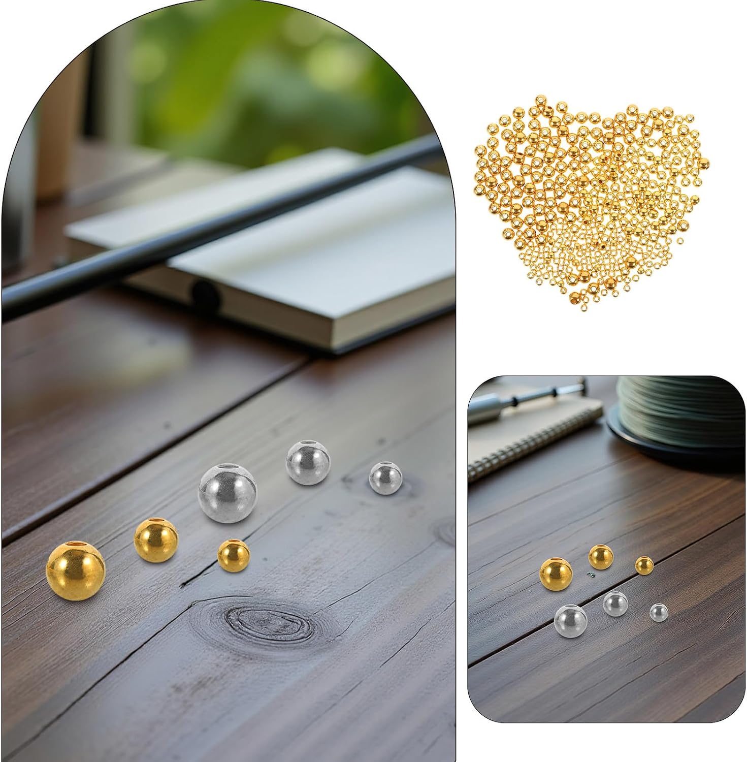 300pcs Fishing Beads Freshwater - Lure Rigging Beads Rigs Tackle Tool - 3mm 4mm 5mm Trolling Lures for Stream, Lake, River, Saltwater Fishing