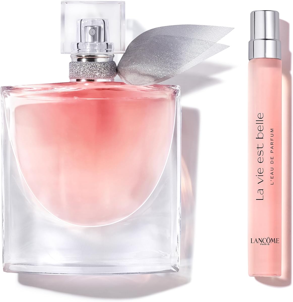 Lancôme La Vie Est Belle Eau de Parfum Set de perfume para mujer, fragancia de larga duración con notas de iris, pachulí, vainilla cálida y azúcar hilado, incluye tamaño completo de 1,7 onzas líquidas y tamaño de viaje de 0,34 onzas líquidas