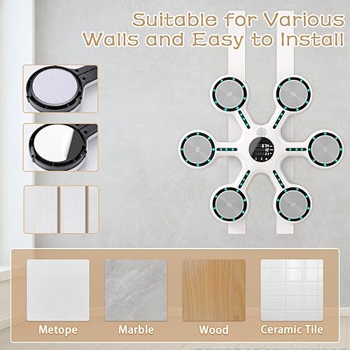 Miniatura 3 de Máquina de Boxeo con Música Mostop con Bluetooth, Entrenador de Boxeo de 9 Modos Montado en Pared con Pantalla LED, Guantes, Máquina de Boxeo