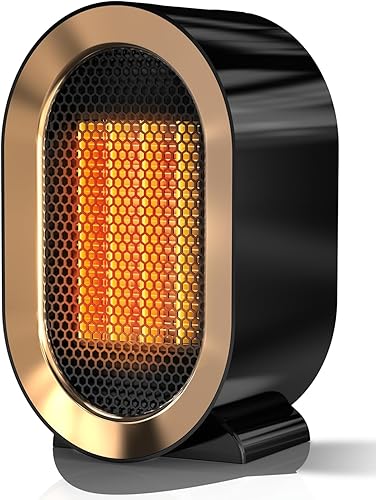 QQT Calentador de espacio eléctrico, calentadores de espacio portátiles de bajo consumo para uso en interiores, ventilador portátil de dos