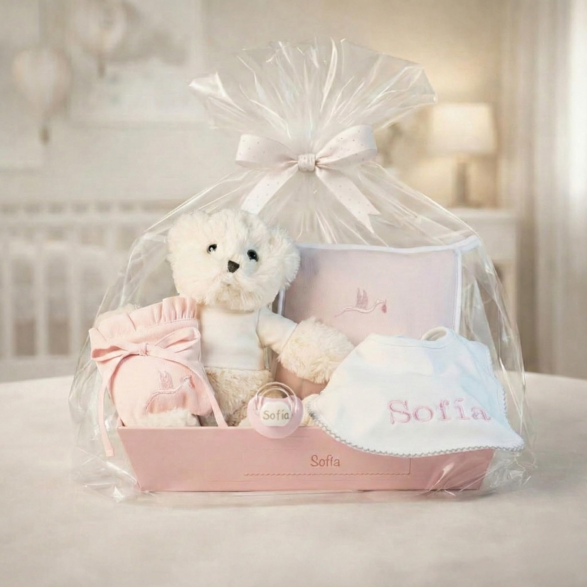 Canastilla Bebe Recien Nacido Personalizada | Cesta Completa de Calidad para Recién Nacidos | Presentación de Lujo | Ideal para Baby Shower | BebeDeParis