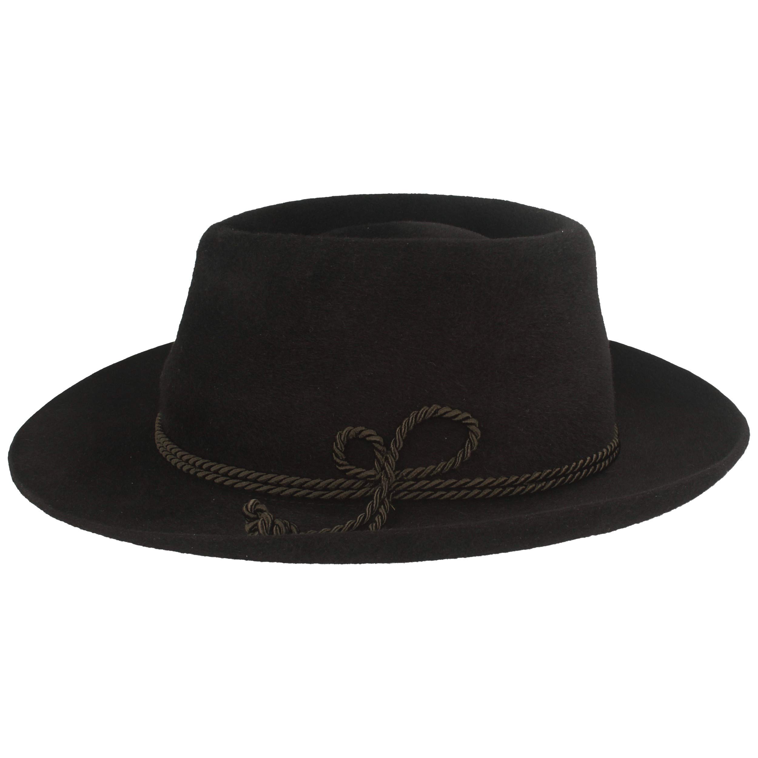 Breiter Herren Velour Trachten-Hut Filz-Hut Herren-Hut – Tiefenbacher – 100% Haarfilz Seiden-Kordel-Garnitur – Bogart – Wasserabweisend