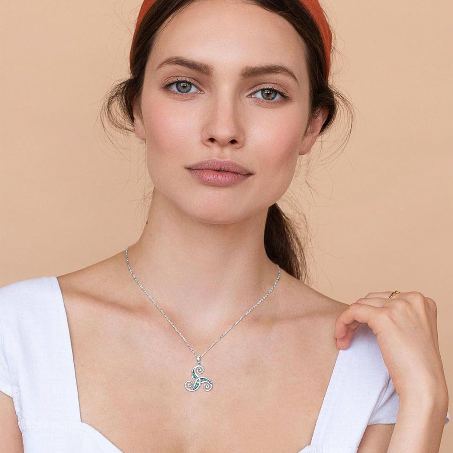 Celtic Cross/Claddagh Cross/Spiral/Couple Necklace 925 Sterling Silver Irish Knot/Egyptain Pendant Turquoise Jewelry Gifts for Women - Image 5