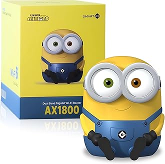 DavolinkMinions Bob WiFi 6 Router for Home - Turbocharge Your Internet with Minions Magic Secure Travel WiFi Router - Gaming Router