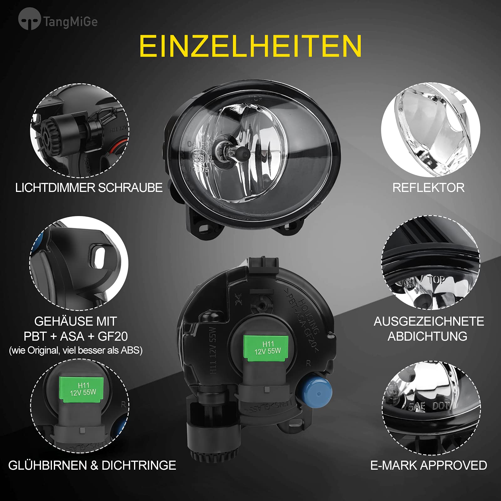 Mistlampen, compatibel met BMW E92, E93, F07, F10, F11