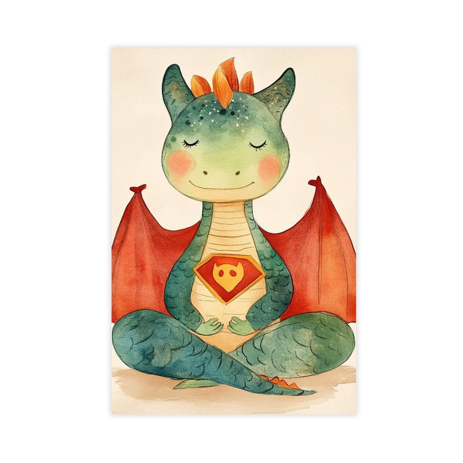 MRYCQ Meditating Dragon Poster Canvas Poster for Dorm Room Decor Gift