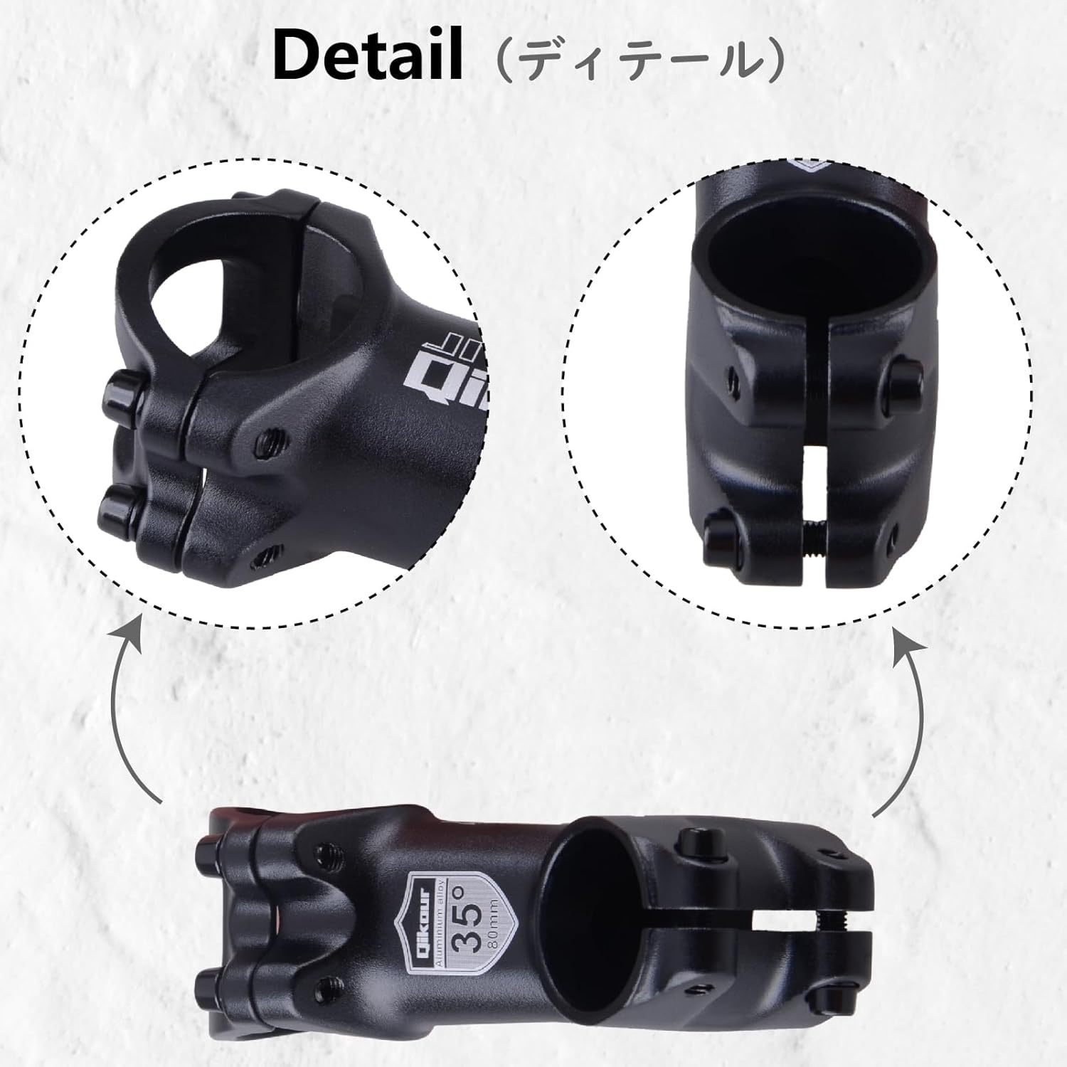 JEELAD Bike Stem 31.8 Bicycle Handlebar Stem Bike Fork Extender Short Handlebar Riser Aluminum Alloy for Bicycle Road Bike MTB BMX Mountain Bike Cycling