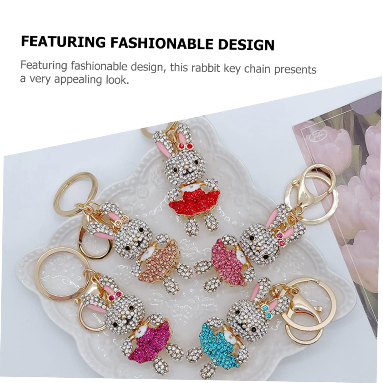 SOIMISS 6stücke Rhinestone Schlüsselanhänger Hase Funkelnde Bunny Taschenanhänger Für Frauen Und Mädchen Für Handtaschen Rucksäcke Und Schlüsselbund-dekorationen