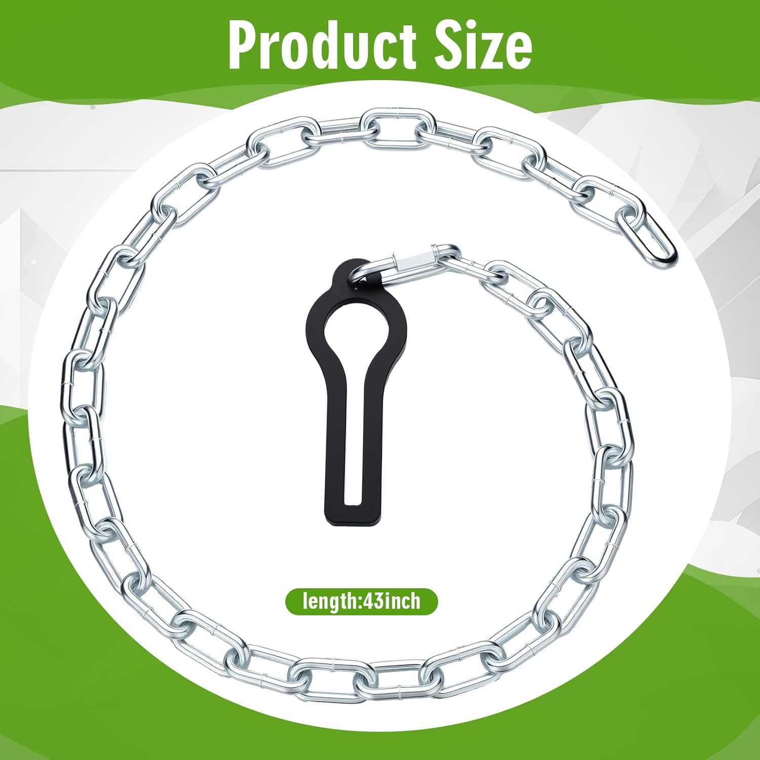 2 Pcs 43 Inch Universal Gate Chain Lock with Quick and Easy Chain Lock for Livestock Gate, Outdoor Fences, Pet Cages, Dog Horse Goat Cow Farm Fences Corral Supplies