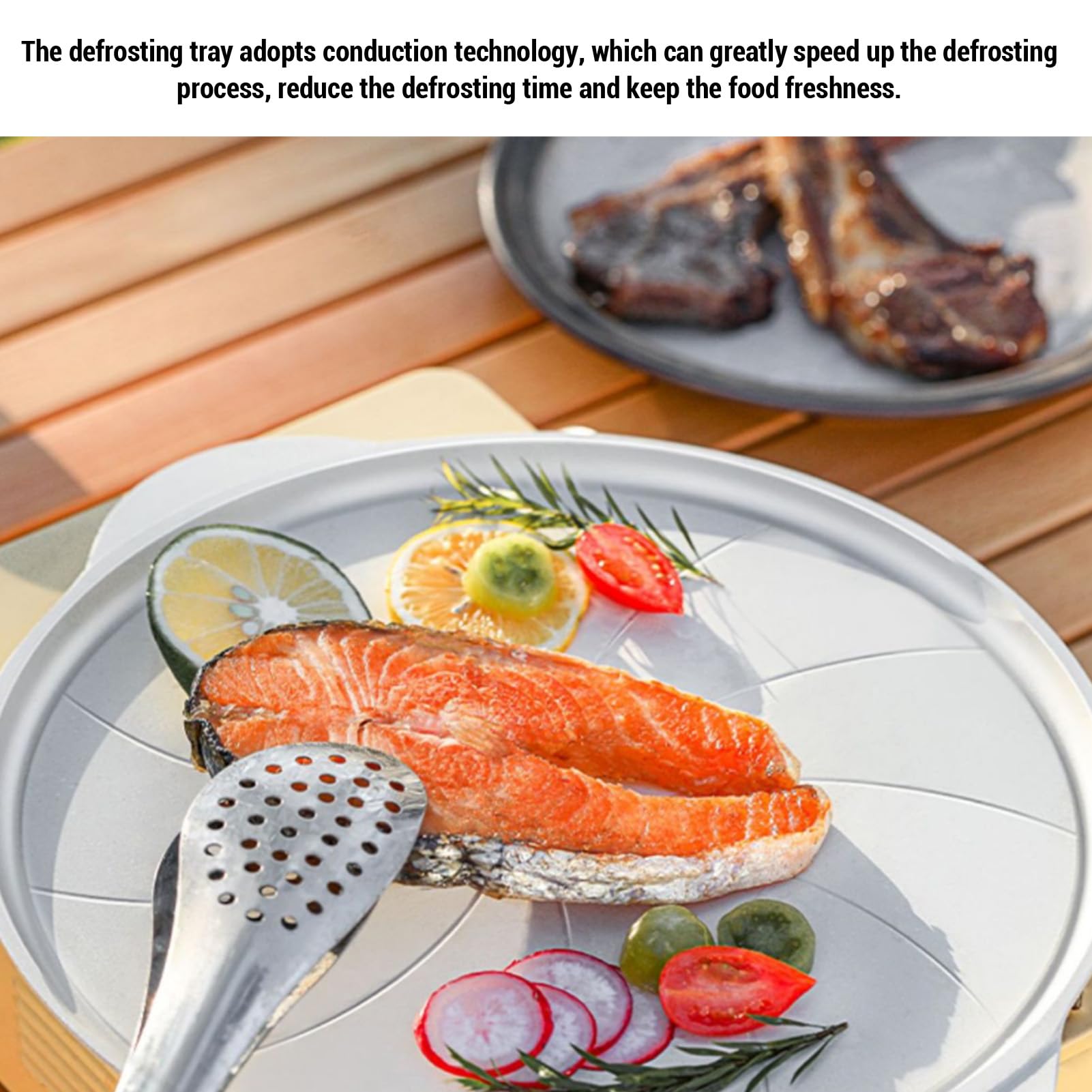 Difusor de Calor para Estufa de Gas Accesorios de Utensilios de Cocina Bandeja de descongelación rápida Placa de descongelación Multifuncional con Mango Aleación de Aluminio