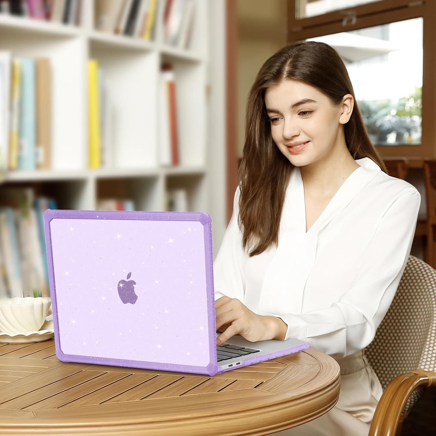MOSISO Compatible with MacBook Pro 13 inch Case M2 2026-2016 A2338 M1 A2251 A2289 A2159 A1989 A1708 A1706, Crack-Resistant Heavy Duty Glitter Hard Case with TPU Bumper&Keyboard Cover, Purple