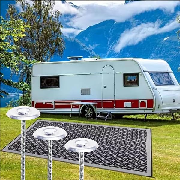 Patio Rug Stakes Outdoor Rv Rug Stakes High Temperature Quenching 8in Pack of 20 by NAILONG - Image 5