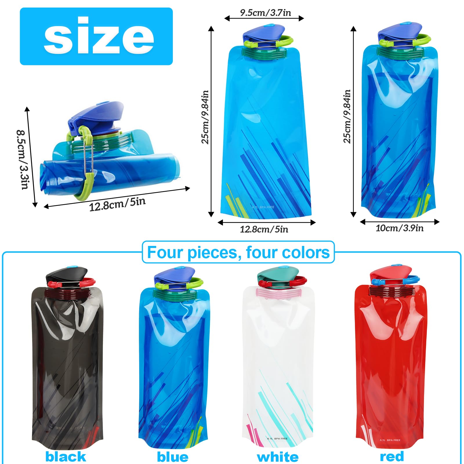 Huanmin Collapsible Water Bottles - Image 2