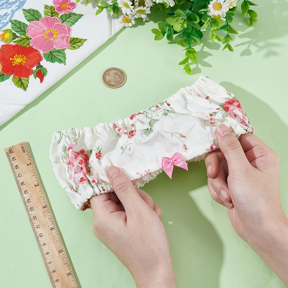 BENECREAT Stickrahmen-Abdeckung 20x20cm - Q-Snap Schutz Mit Rosenmotiv