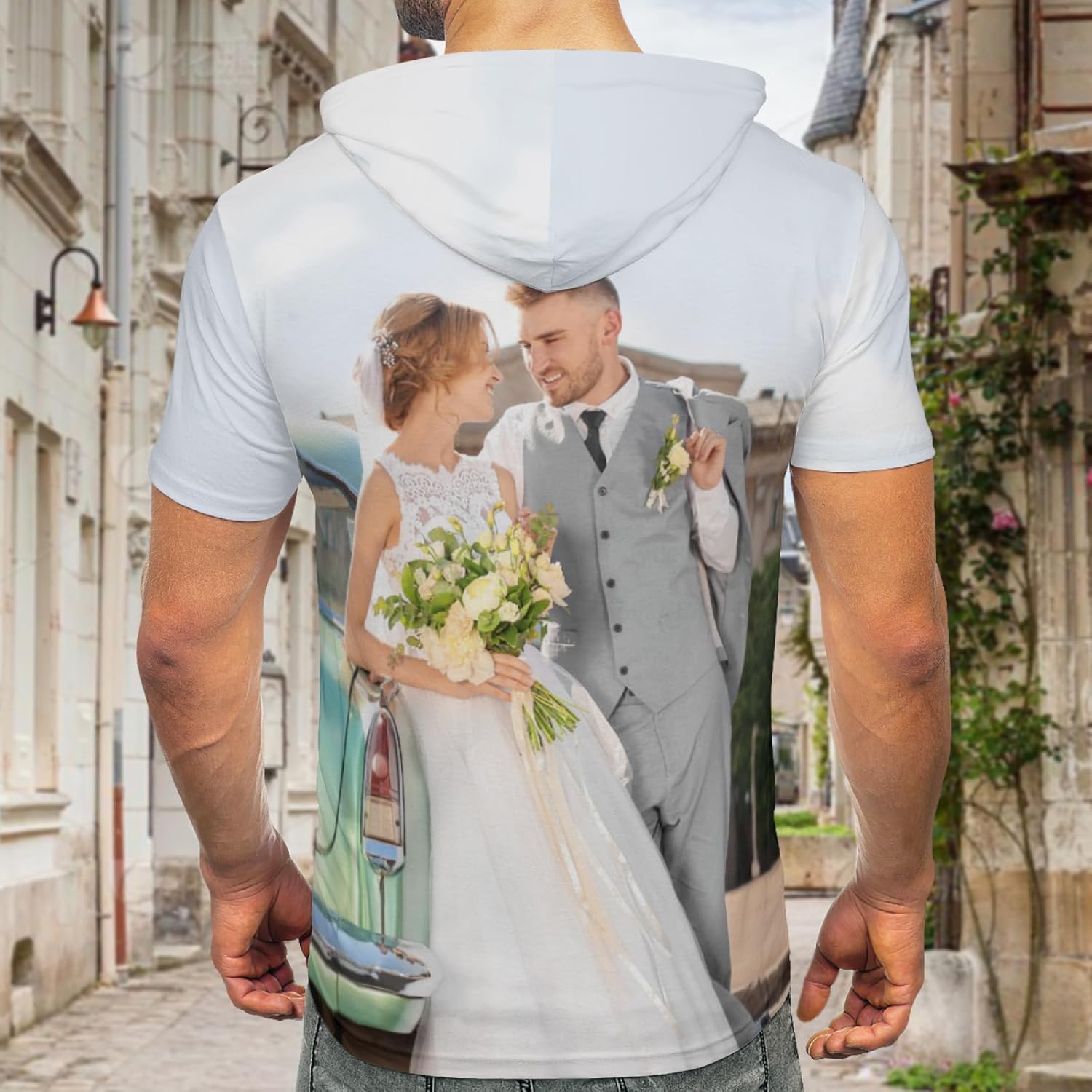 Custom Hoodie Shirts Bulk for Men Women Personalized Short Sleeve Shirts with Picture Text Logo Customized T Shirts Hood - Image 5