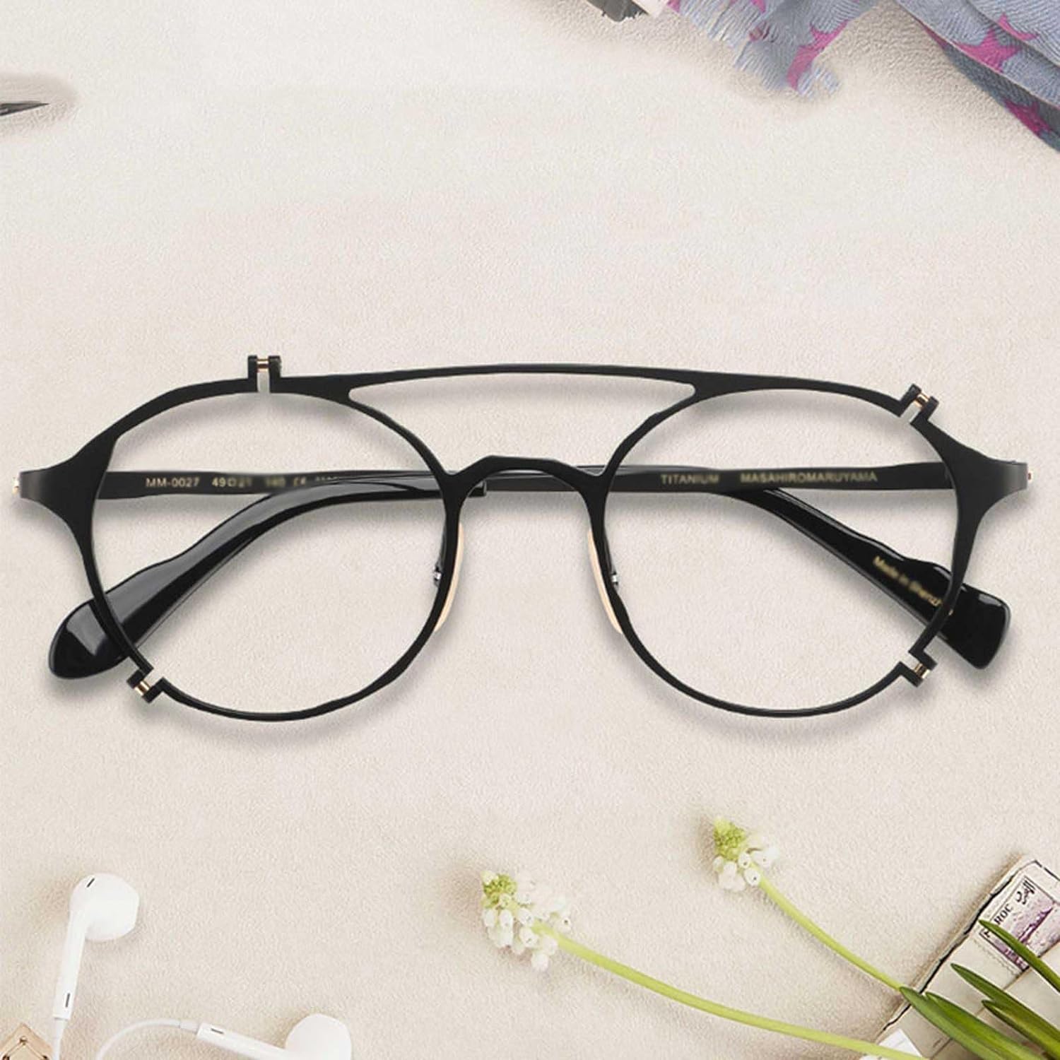Fake Brille Einzigartige Brillengestelle Titan-Brillengestelle Bunte Nähte Brillengestelle Künstlerische Brillen für jeden Anlass Angenehm zu tragen