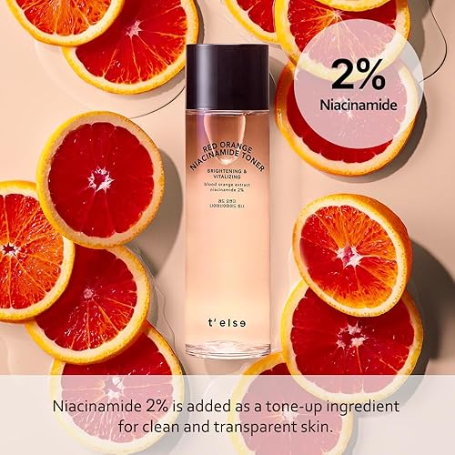 Miniatura 6 de T'else Tónico de niacinamida rojo naranja de 5.1 fl oz, 5.2 onzas líquidas, tonificante vitalizante esencia facial, suavizante textura de la piel