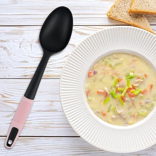 Miniatura 3 de Espátula de cuchara, silicona resistente al calor y nailon, cucharas sólidas para agitar, cuchara para untar, herramientas de mezcla para hornear,