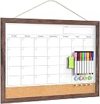 Calendrier Tableau blanc pour le mur, 17x13 Calendrier d'effacement à sec pour la surface magnétique de mur, l'effaçage à sec, avec planche à liège, suspendu, idéal pour la cuisine Home Office Salle de classe