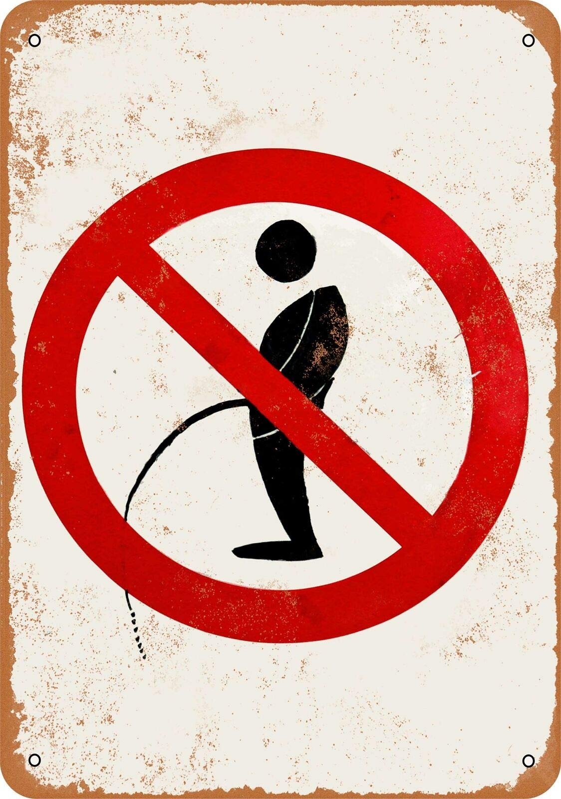 Kueprae A147 No Urinating In Public - Vintage Look Metal Sign 8X12 Inch