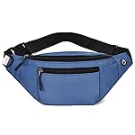 DAITET Large Crossbody Fanny Pack for Men&Women,Waist Bag & Hip Bum Bag for Outdoors Workout Traveling Casual Running Hiking Cycling,Easy Carry Any Phone(Loop Dark Blue)