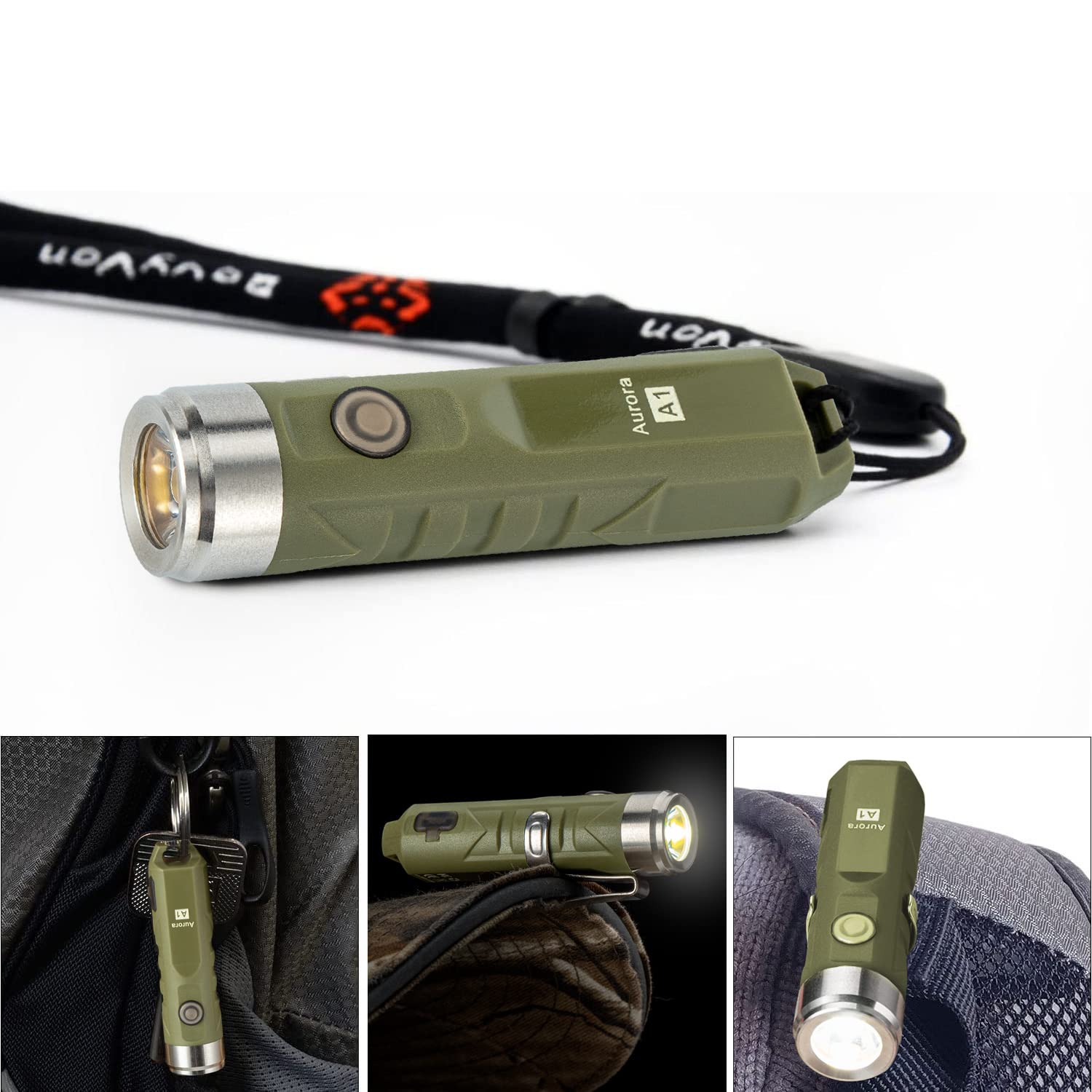 RovyVon Aurora A1 Keyring Torch, Max 650 Lumen Super Bright With Mini Size, USB C Rechargeable Flashlight, 4 Mode Easy Use, Waterproof, Perfect For Camping Outdoor Emergency(Black - View #11