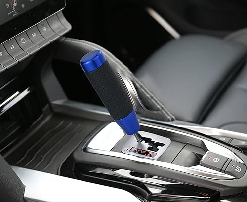 Miniatura 2 de Arenbel Pomo de palanca de cambios manual de 5 pulgadas de largo, palanca de cambios manual de aleación de cuero, se adapta a la mayoría de