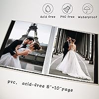 Vista 5 de Álbum de fotos de 8 x 10 pulgadas, paquete de 2 libros de fotos de lino, álbum de 26 páginas con capacidad para 52 fotos, carpeta de presentación