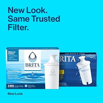 Silonn Ice Makers Countertop, 9 Cubes Ready in 6 Mins, 26lbs in 24Hrs & Brita Standard Water Filter Replacements for Pitchers and Dispensers, Lasts 2 Months, Reduces Chlorine Taste and Odor, 4 Count