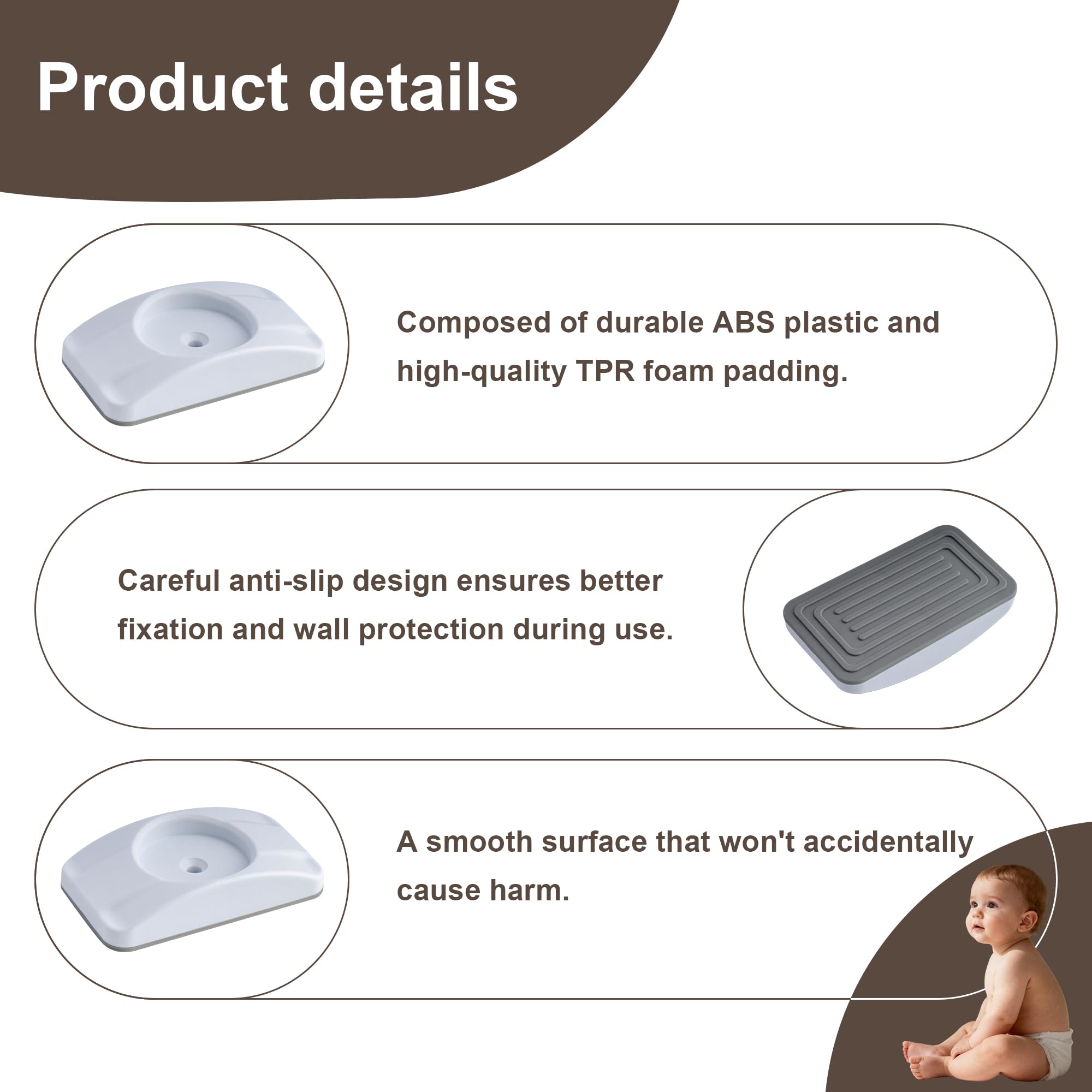 SZWLJ 4 PCS Rectangular Baby Gate Wall Protector - Image 4