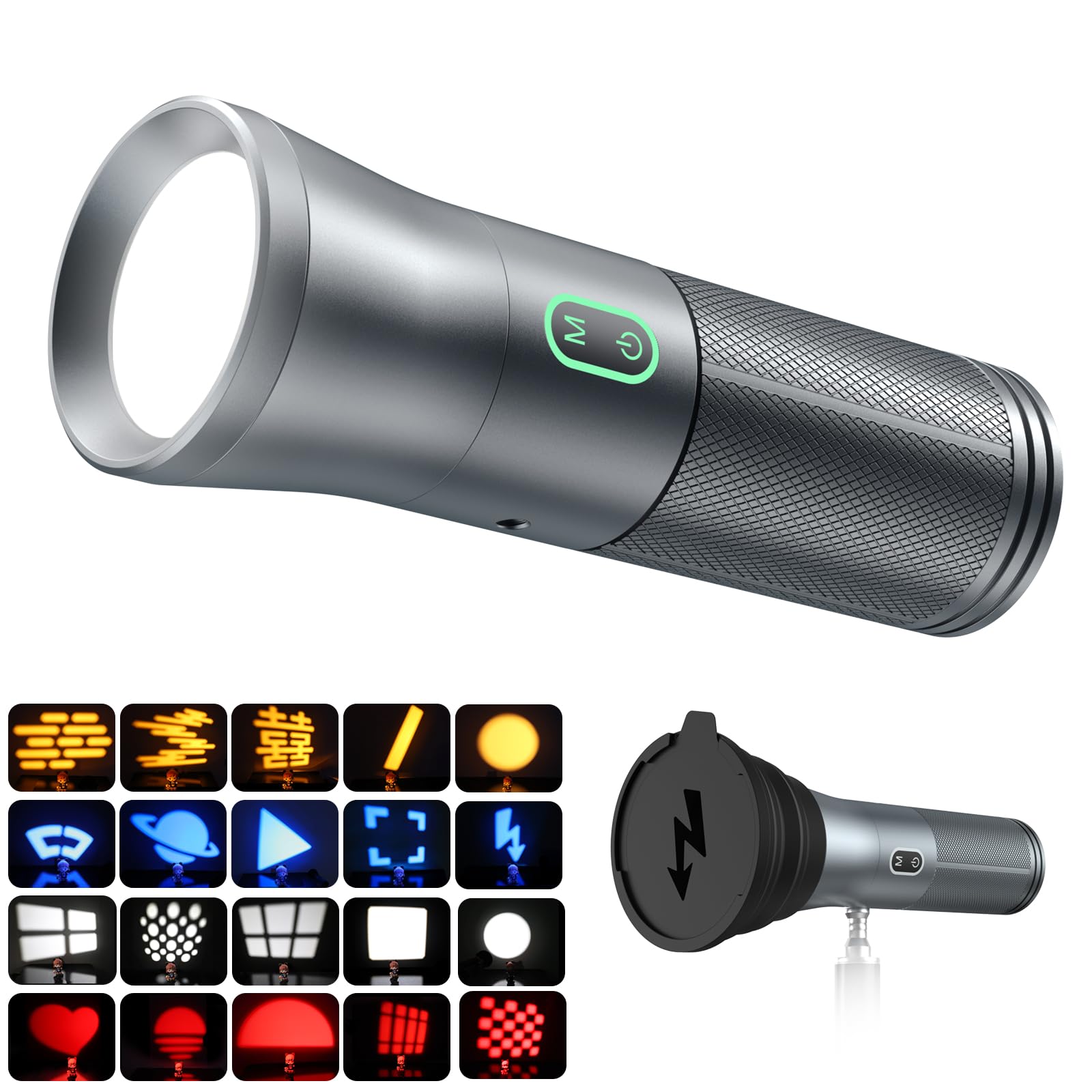 RGB Photography Flashlight,4 Colors Zoomable LED Video light, CRI95+