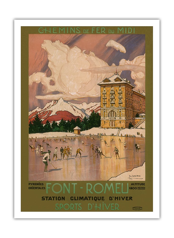 Affiche voyage Font-Romeu Pyrénées-Orientales impression art 31x41cm