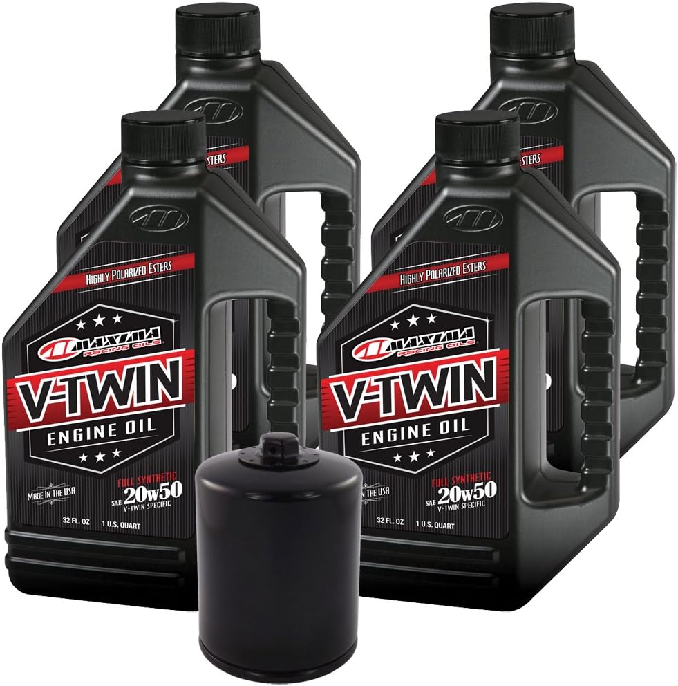 MaxHiflo VTEOCK14 Full Synthetic Engine Oil Change Kit for Harley Davidson Twin Cam V-Twin