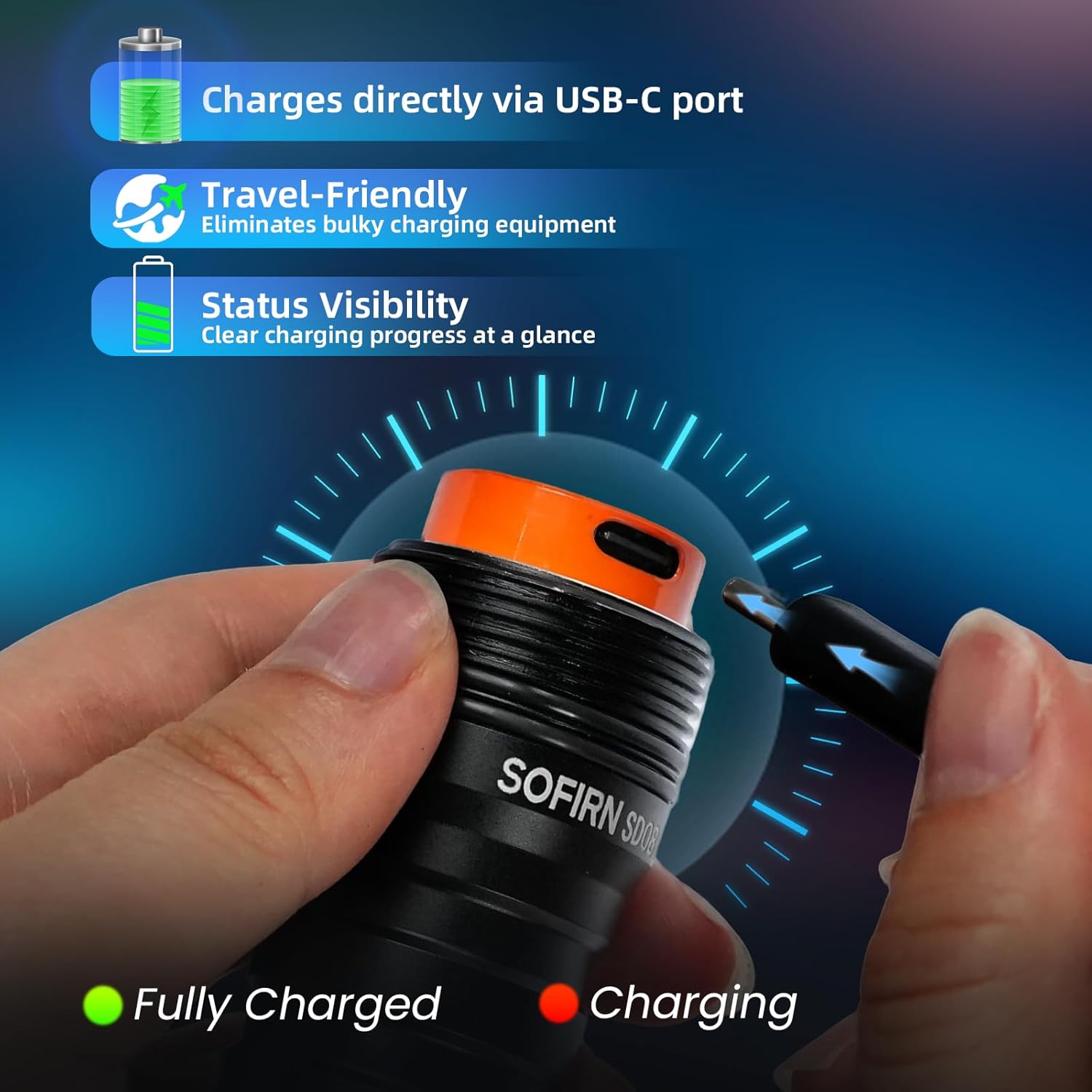 Sofirn SD08 Diving Light, 3200lm Bright Scuba Diving Flashlight, IPX8 Waterproof Rating, with RGB Signal Ring, Submersible up to 100 Meters, Easy Twist On/Off, Pro Grade Underwater Gear, Long Runtime