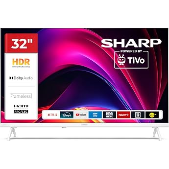 SHARP 32HE2745EW Fernseher 32 Zoll Smart TV mit HD-Ready Aufl sung und HDR [Energy Class E]