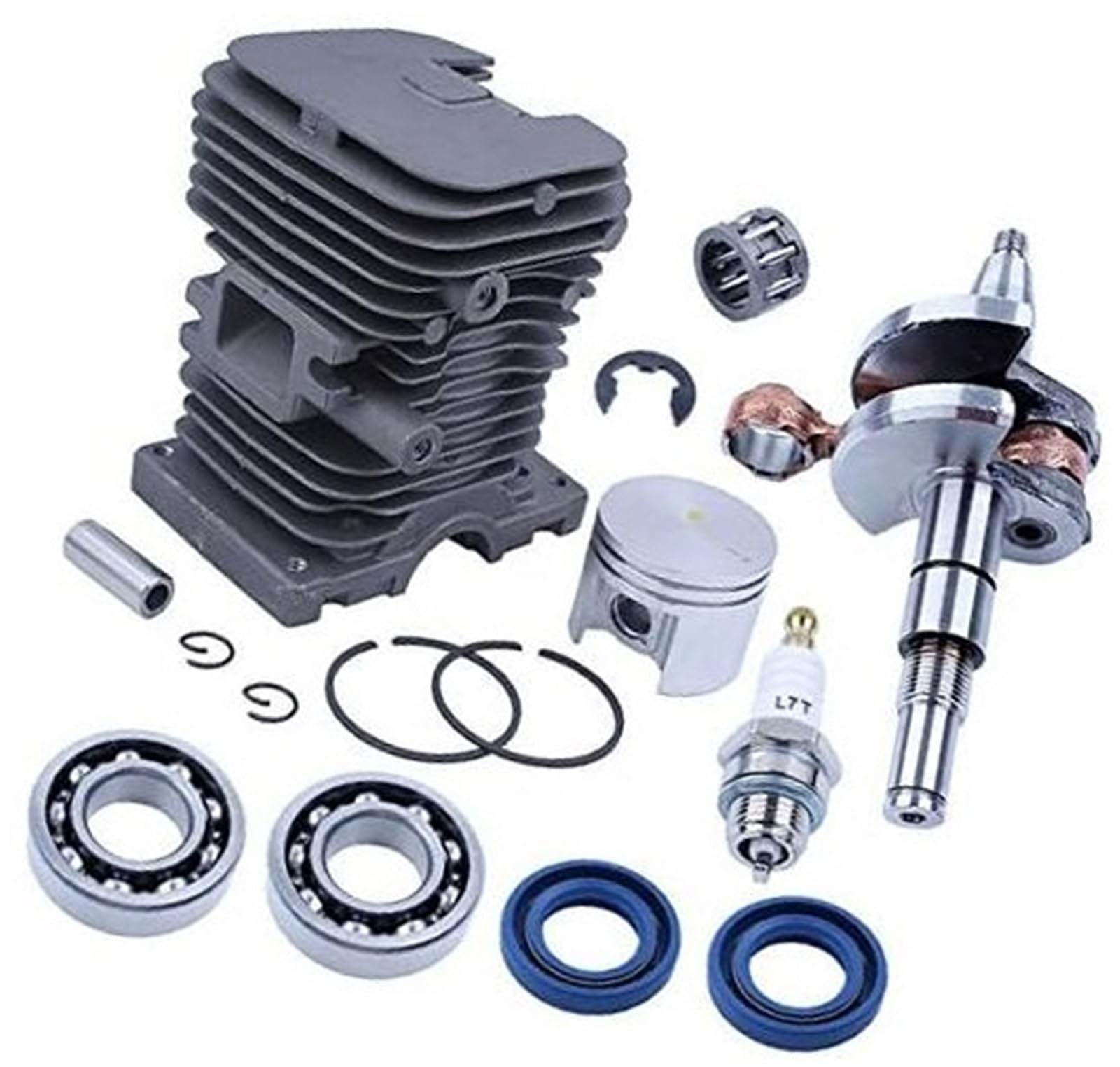 Kit cilindro pistone 38mm Cuscinetti albero motore, for motoseghe STIHL, MS180 018 MS170 017 con paraolio candela L7T Anelli perni candela di accensione per macchine da giardino