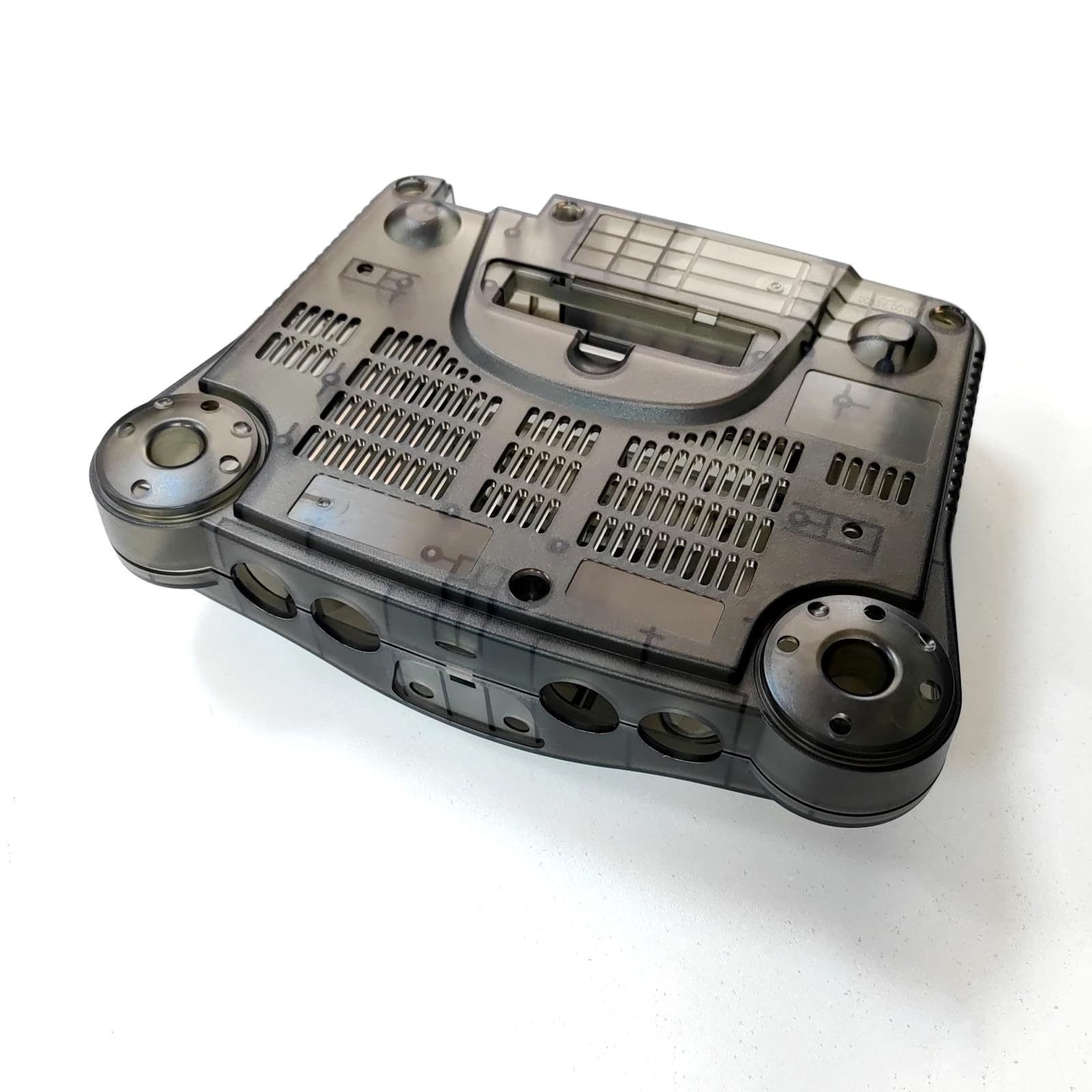 Hzxkqmil Guscio di ricambio completo per console videogiochi retrò N64 | Custodia trasparente per console di gioco N64, accessori di riparazione con cacciaviti, colore: nero trasparente