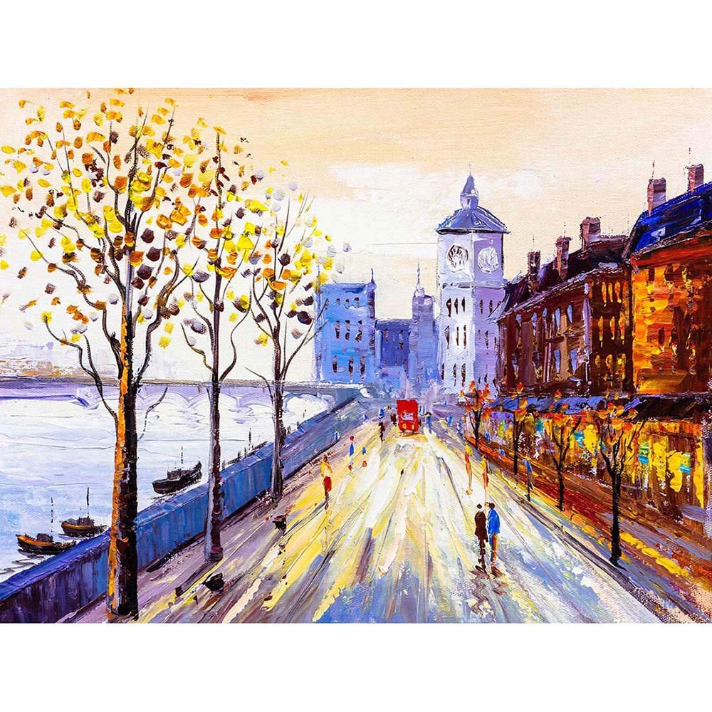 Wee Blue Coo London Cityscape Painting Art Print Poster Wall Decor 12X16 Inch