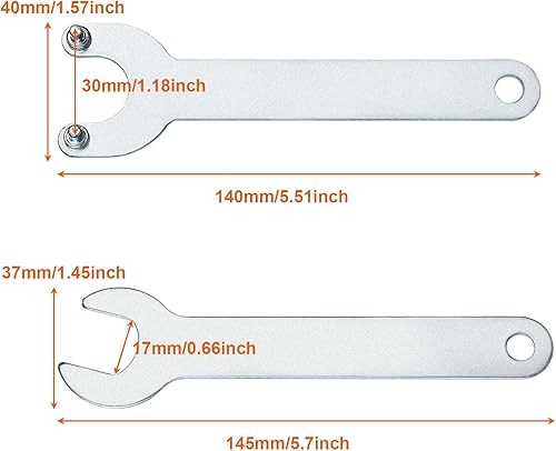 Miniatura 2 de 12 tuercas de brida para amoladora angular de 5/8 pulgadas a 11, apto para todos los 4-1/2 pulgadas con 2 llaves, repuesto de brida de amoladora