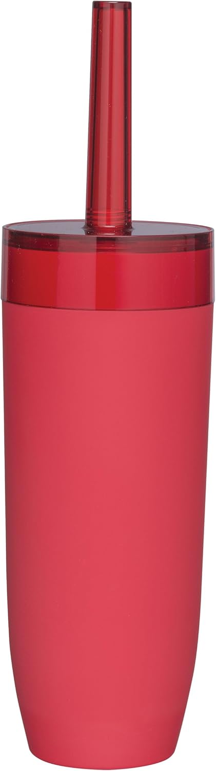 Sealskin Bloom Toilet Brush Bathroom Accessory, Plastic, red, 10.5 x 10.5 x 36 cm