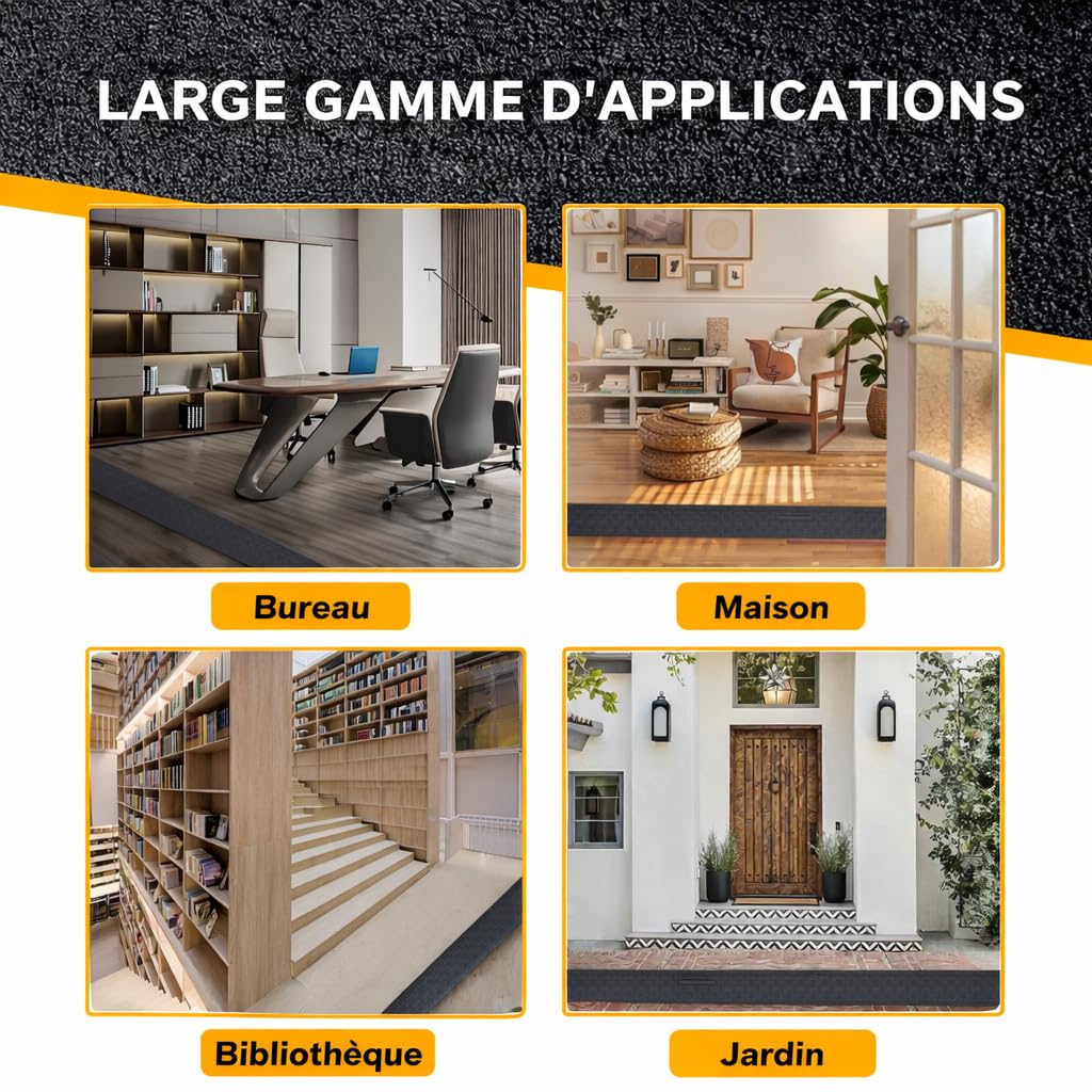 Couvre-Câble pour Sol, Protecteur de Câble de 80''/203cm, Rampe de Protection de Câble Robuste pour Parkings, Entrepôts et Maisons (Petit modèle, 4 pièces)