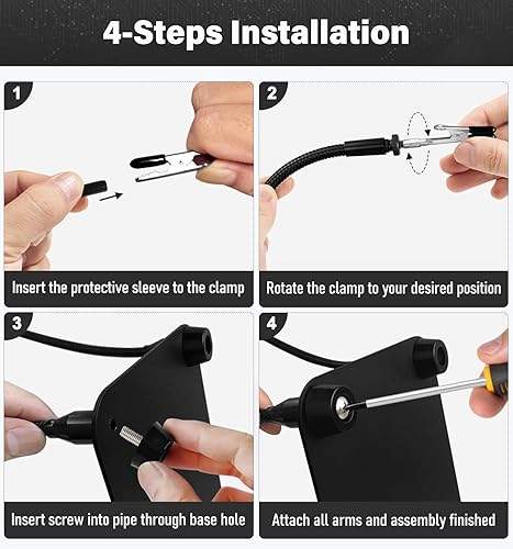 Miniatura 5 de Estación de soldadura de manos de ayuda, herramienta de soldadura de tercera mano, 4 brazos flexibles, manos de ayuda para reparación electrónica,